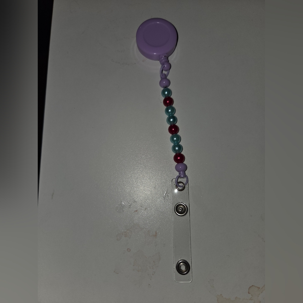 Colorful Beaded Badge Reel Hand Mad3
